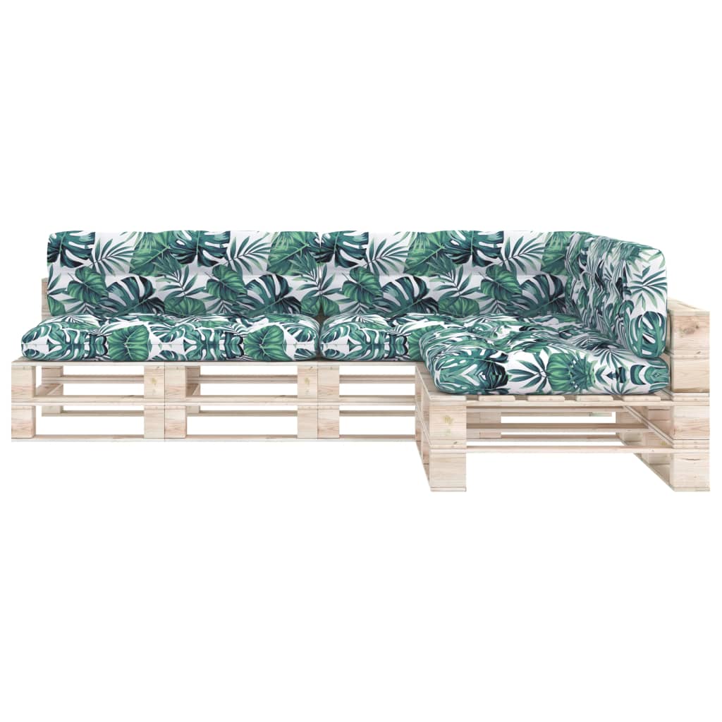 vidaXL Palettensofa-Auflagen 7 Stk. Blattmuster