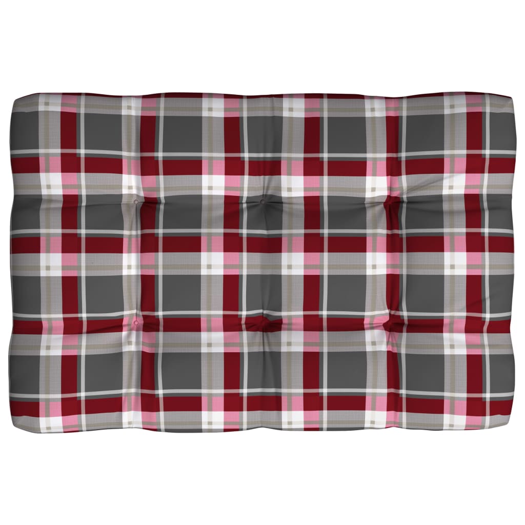 vidaXL Palettensofa-Auflagen 7 Stk. Rot Karomuster