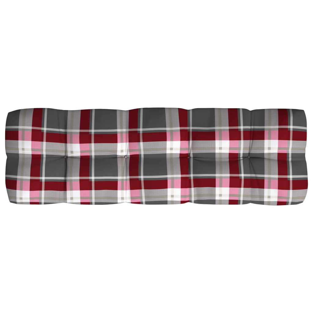 vidaXL Palettensofa-Auflagen 7 Stk. Rot Karomuster