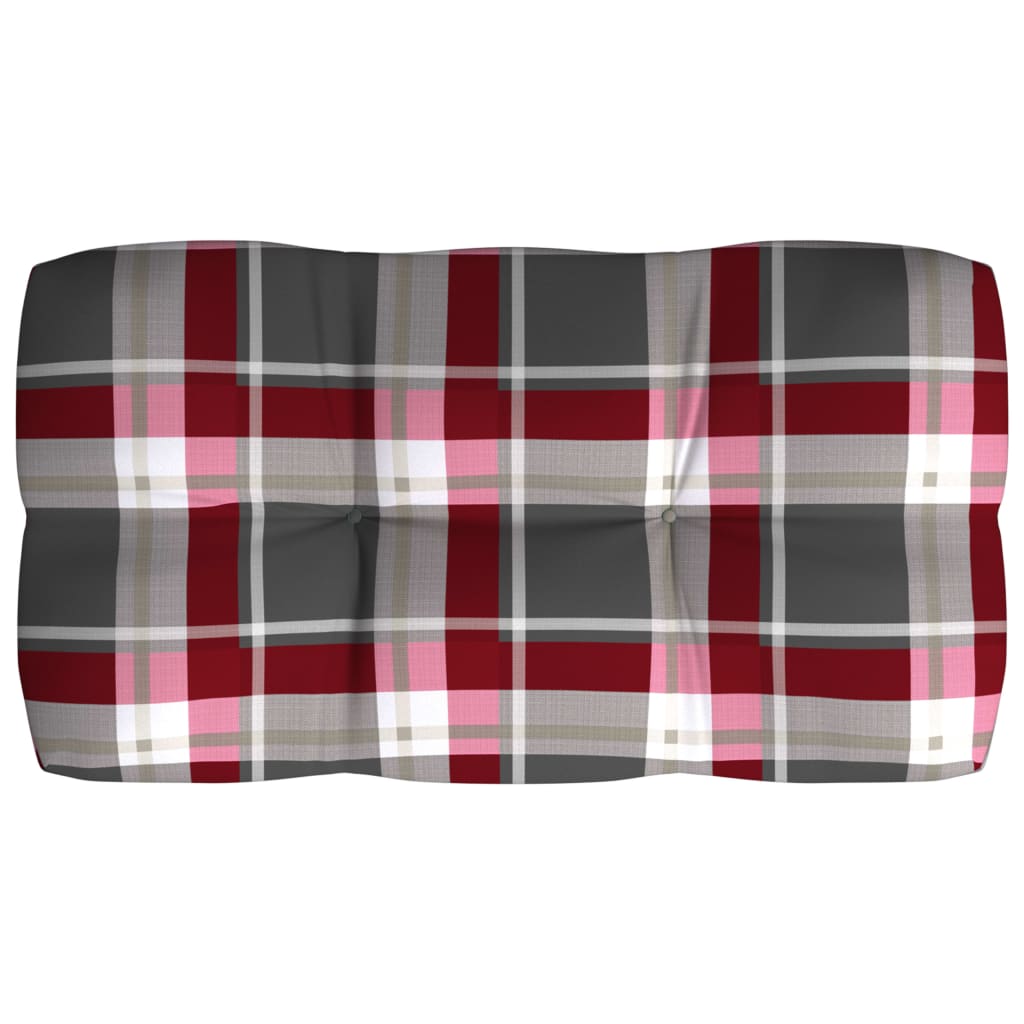 vidaXL Palettensofa-Auflagen 7 Stk. Rot Karomuster
