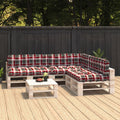 vidaXL Palettensofa-Auflagen 7 Stk. Rot Karomuster