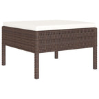 vidaXL 6-tlg. Garten-Lounge-Set mit Auflagen Poly Rattan Braun