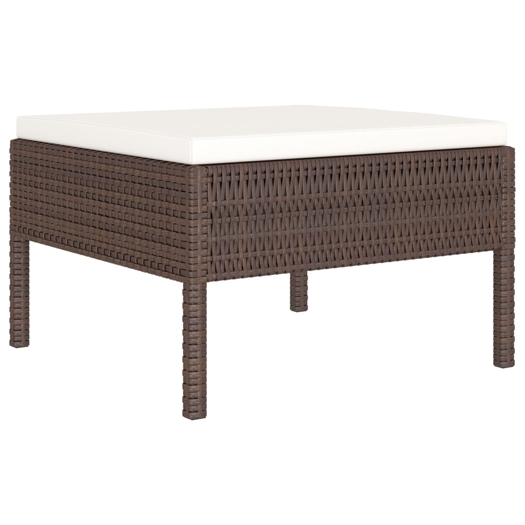 vidaXL 6-tlg. Garten-Lounge-Set mit Auflagen Poly Rattan Braun