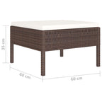 vidaXL 4-tlg. Garten-Lounge-Set mit Auflagen Poly Rattan Braun