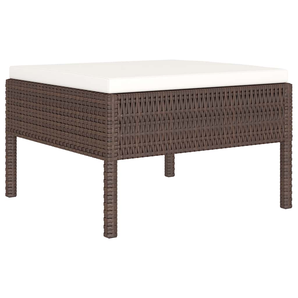 vidaXL 10-tlg. Garten-Lounge-Set mit Auflagen Poly Rattan Braun