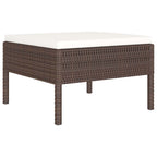 vidaXL 10-tlg. Garten-Lounge-Set mit Auflagen Poly Rattan Braun