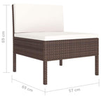 vidaXL 10-tlg. Garten-Lounge-Set mit Auflagen Poly Rattan Braun
