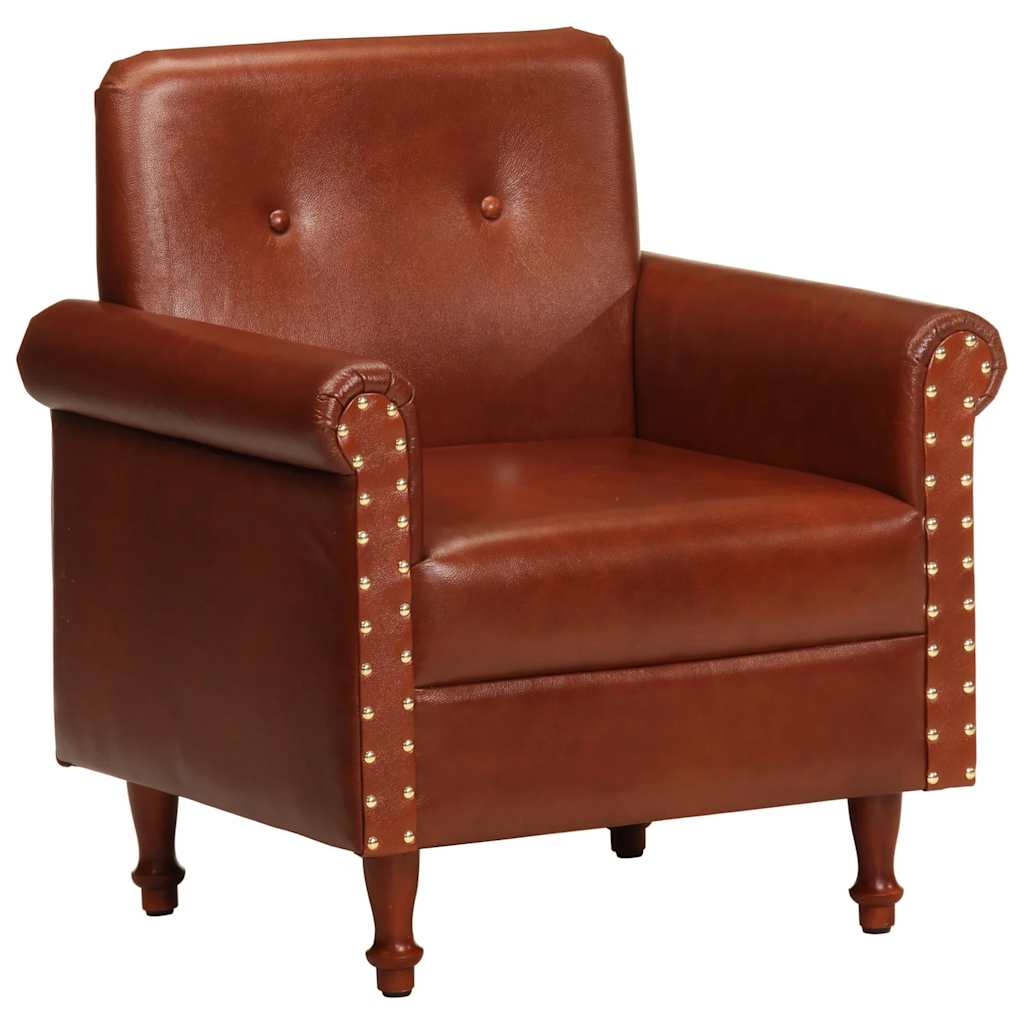 vidaXL Sessel Braun Echtleder