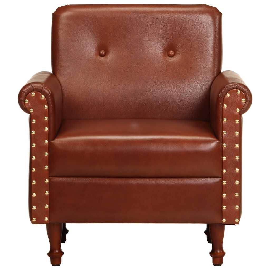 vidaXL Sessel Braun Echtleder