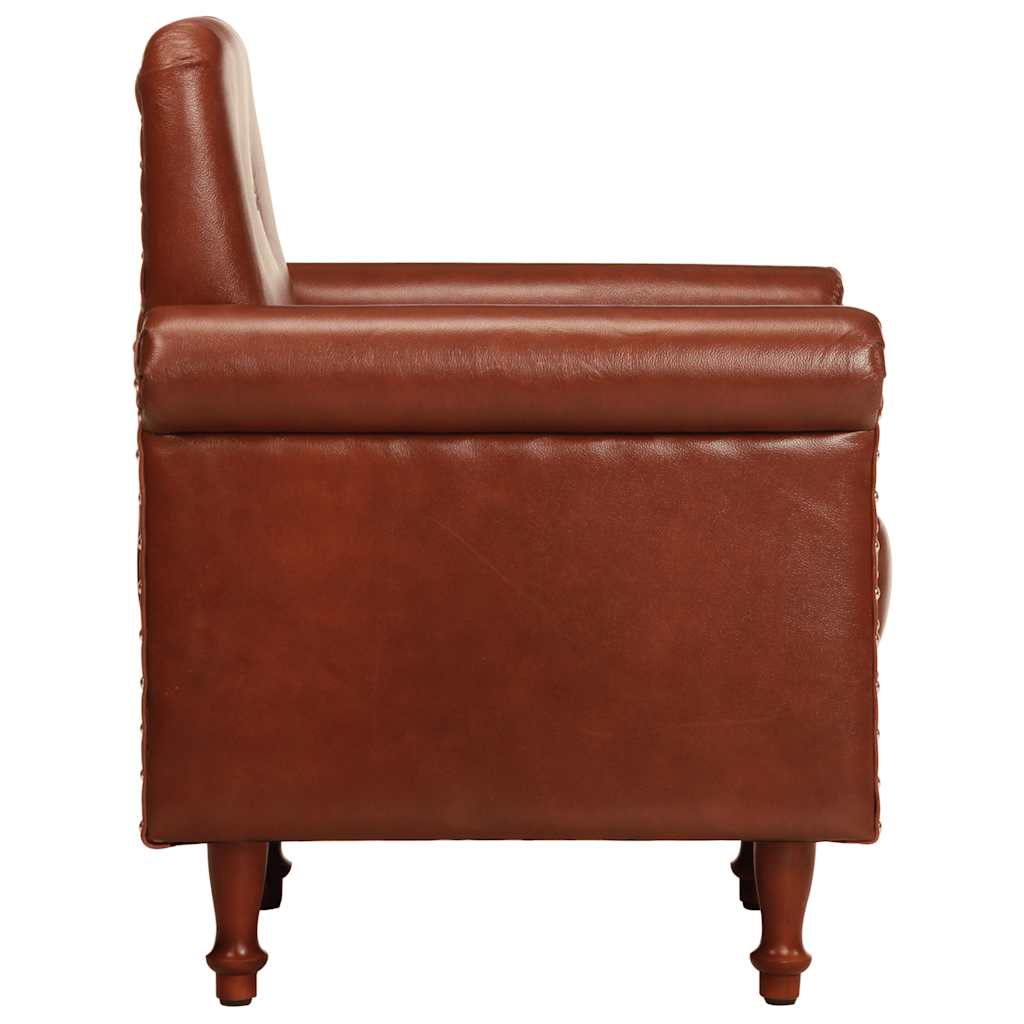 vidaXL Sessel Braun Echtleder