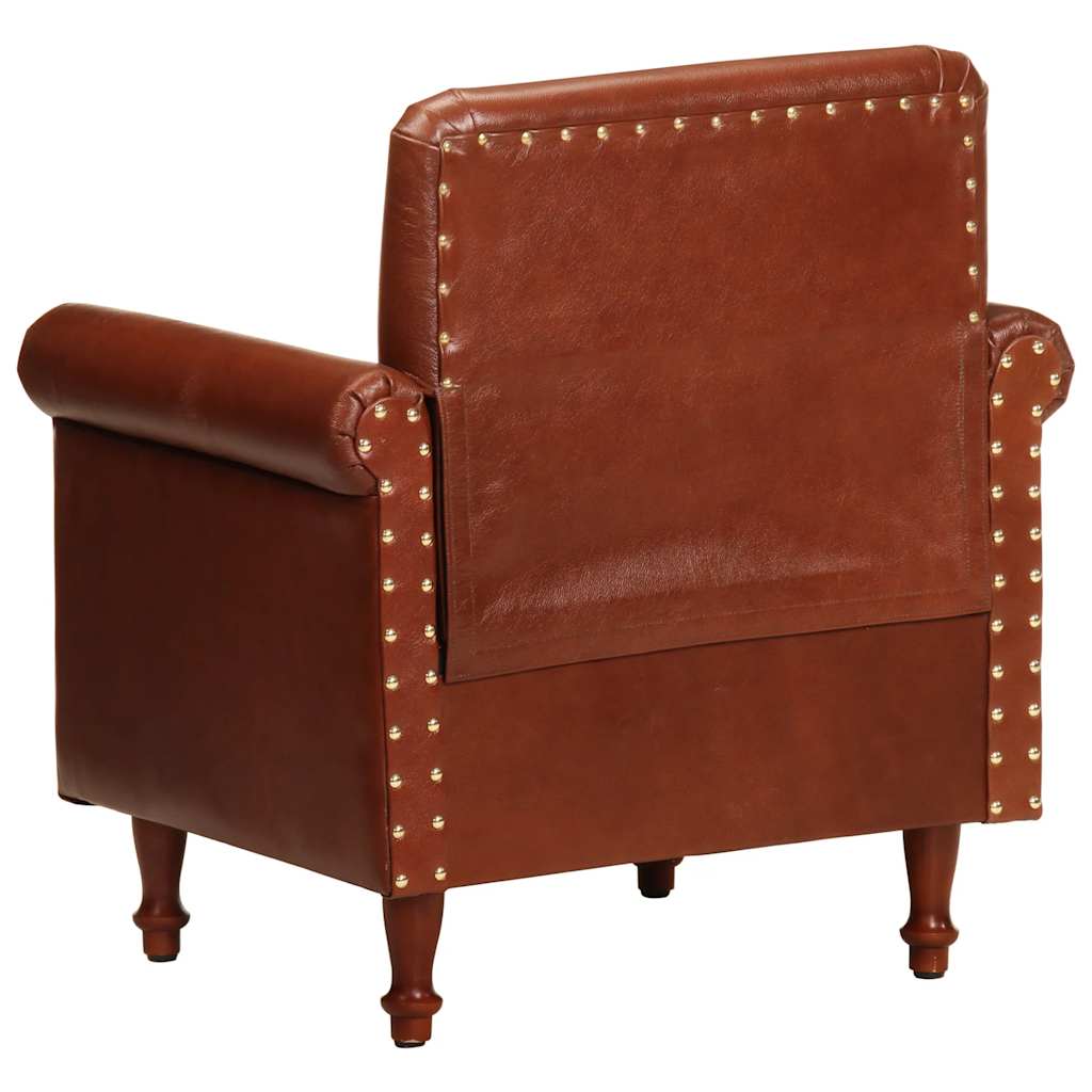 vidaXL Sessel Braun Echtleder