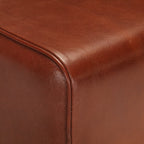 vidaXL Sitzbank Turnbock-Design 58cm Braun Echtleder Mango Massivholz