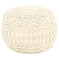 vidaXL Makramee Sitzpuff Handgefertigt 45x30 cm Baumwolle