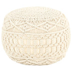 vidaXL Makramee Sitzpuff Handgefertigt 45x30 cm Baumwolle