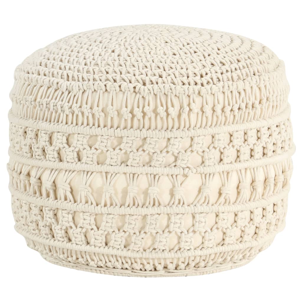 vidaXL Makramee Sitzpuff Handgefertigt 45x30 cm Baumwolle