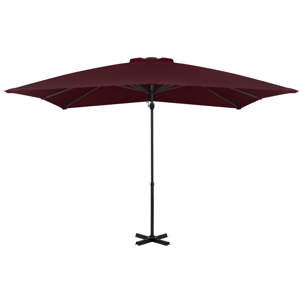 vidaXL Ampelschirm mit Aluminium-Mast 250x250 cm Bordeauxrot