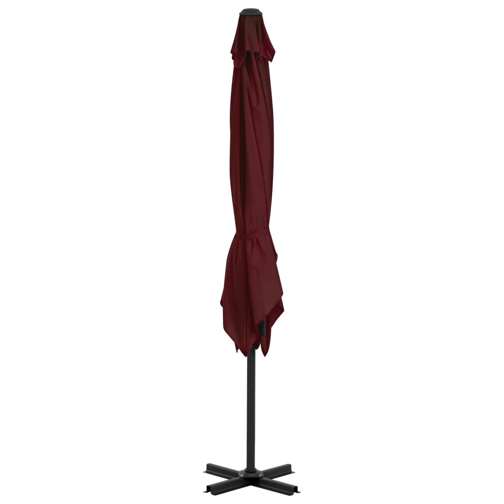 vidaXL Ampelschirm mit Aluminium-Mast 250x250 cm Bordeauxrot