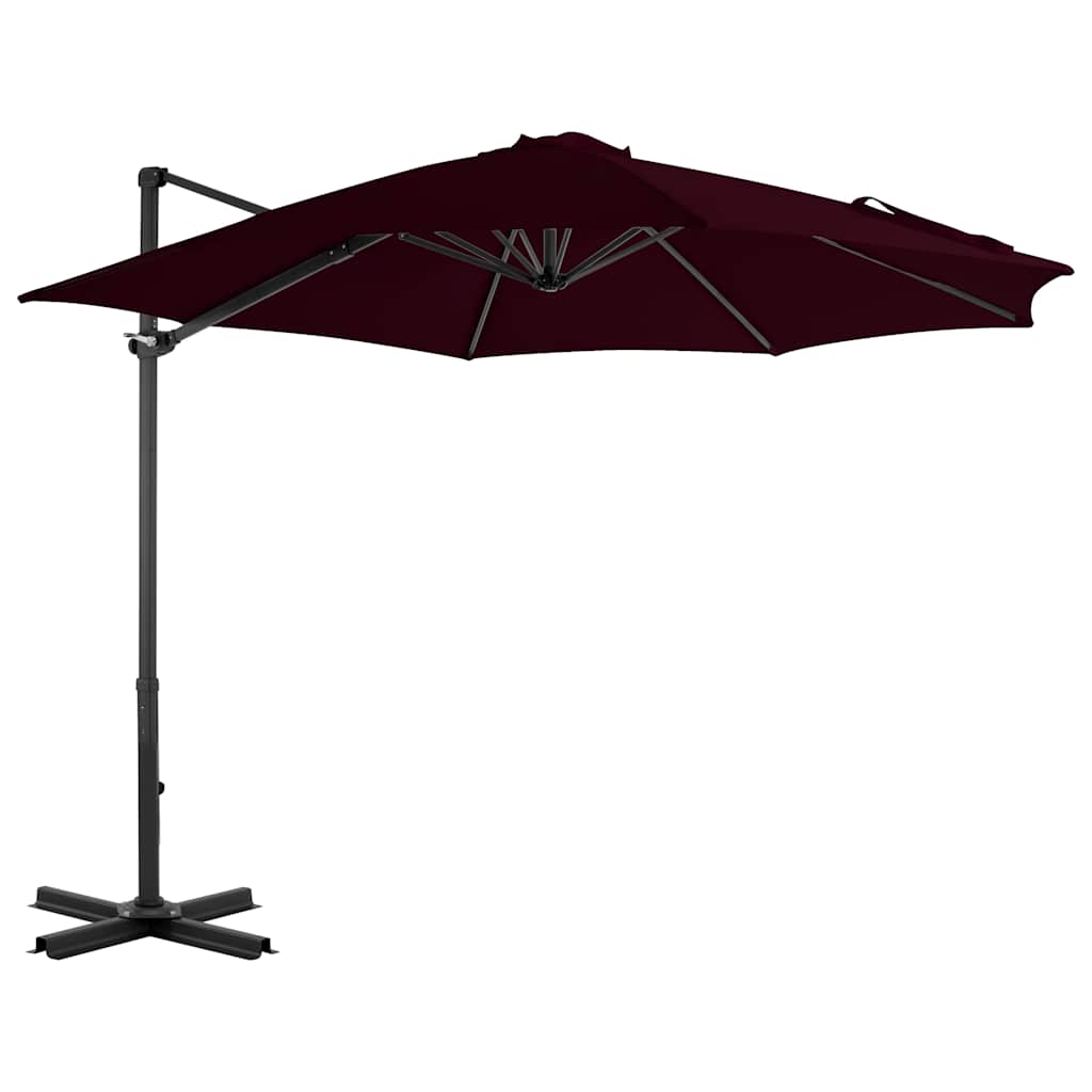 vidaXL Ampelschirm mit Aluminium-Mast 250x250 cm Bordeauxrot