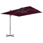 vidaXL Ampelschirm mit Stahl-Mast 250x250 cm Bordeauxrot