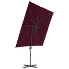 vidaXL Ampelschirm mit Stahl-Mast 250x250 cm Bordeauxrot