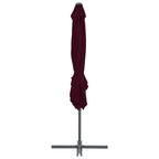 vidaXL Ampelschirm mit Stahl-Mast 250x250 cm Bordeauxrot