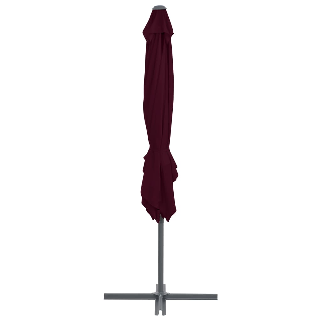 vidaXL Ampelschirm mit Stahl-Mast 250x250 cm Bordeauxrot