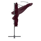 vidaXL Ampelschirm mit Stahl-Mast 250x250 cm Bordeauxrot