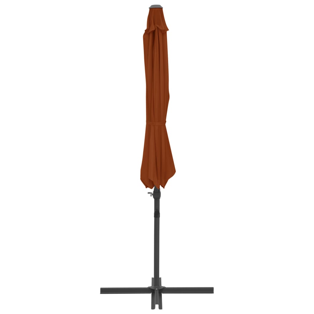 vidaXL Ampelschirm mit Stahl-Mast 300 cm Terrakotta