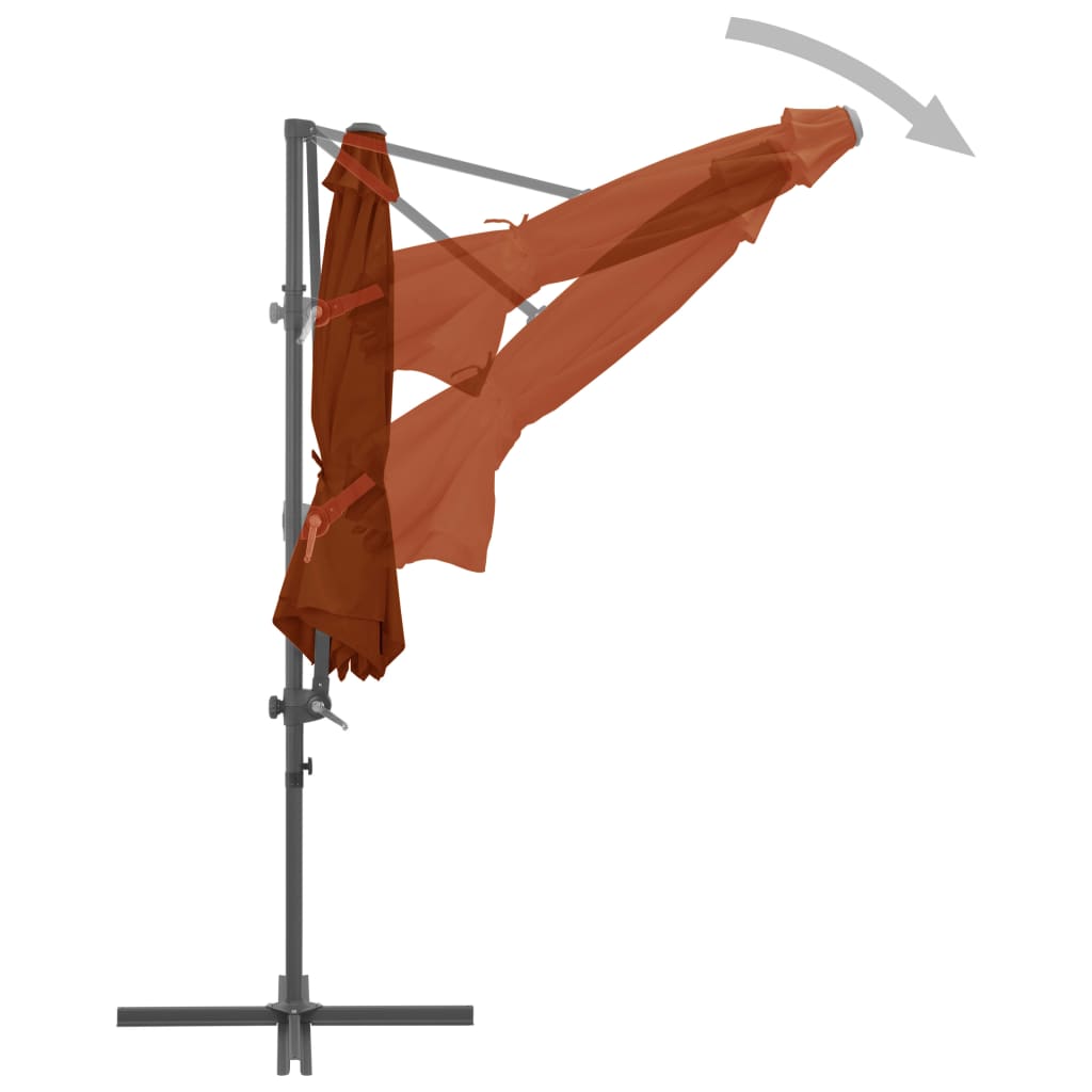 vidaXL Ampelschirm mit Stahl-Mast 300 cm Terrakotta