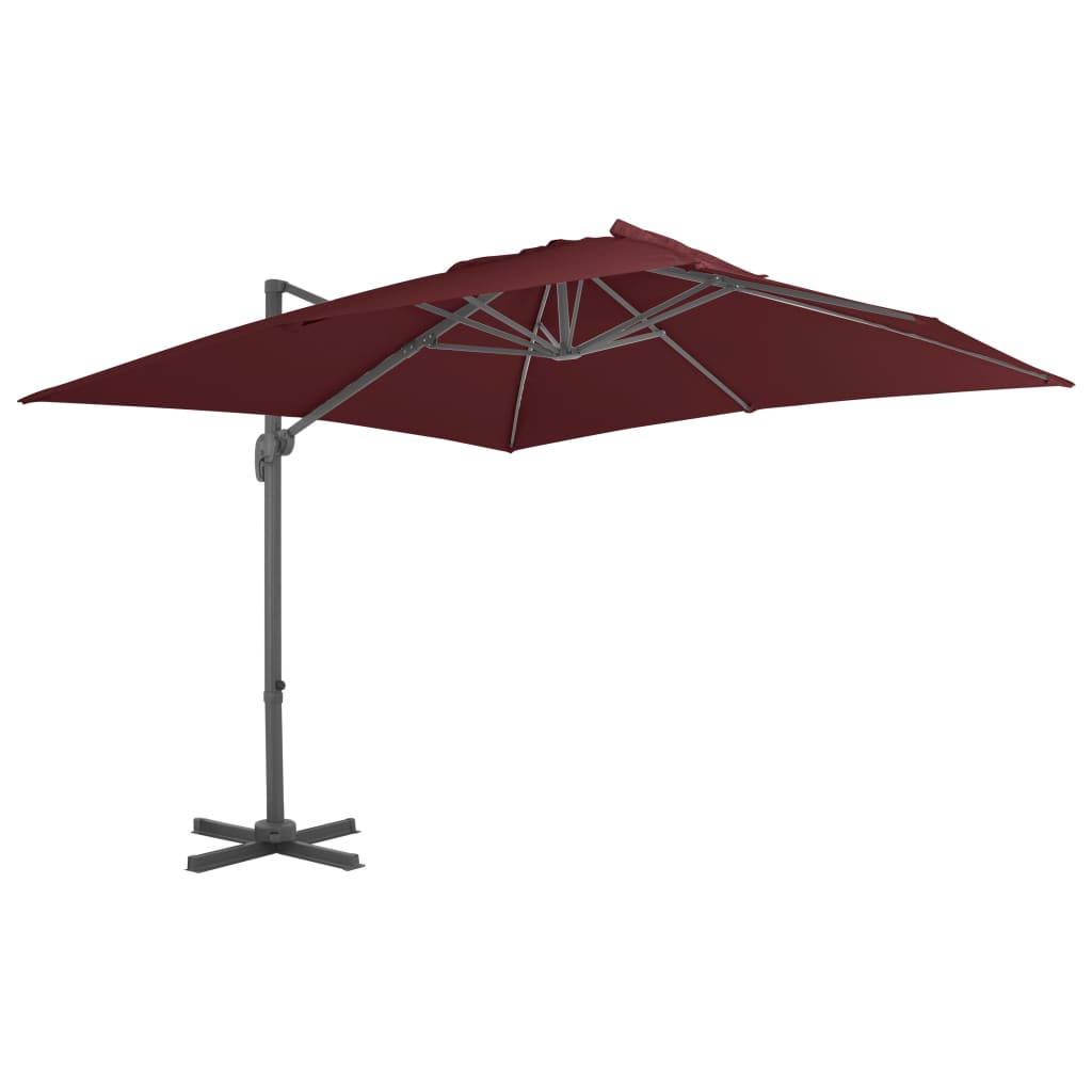 vidaXL Ampelschirm mit Aluminium-Mast 250x250 cm Bordeauxrot