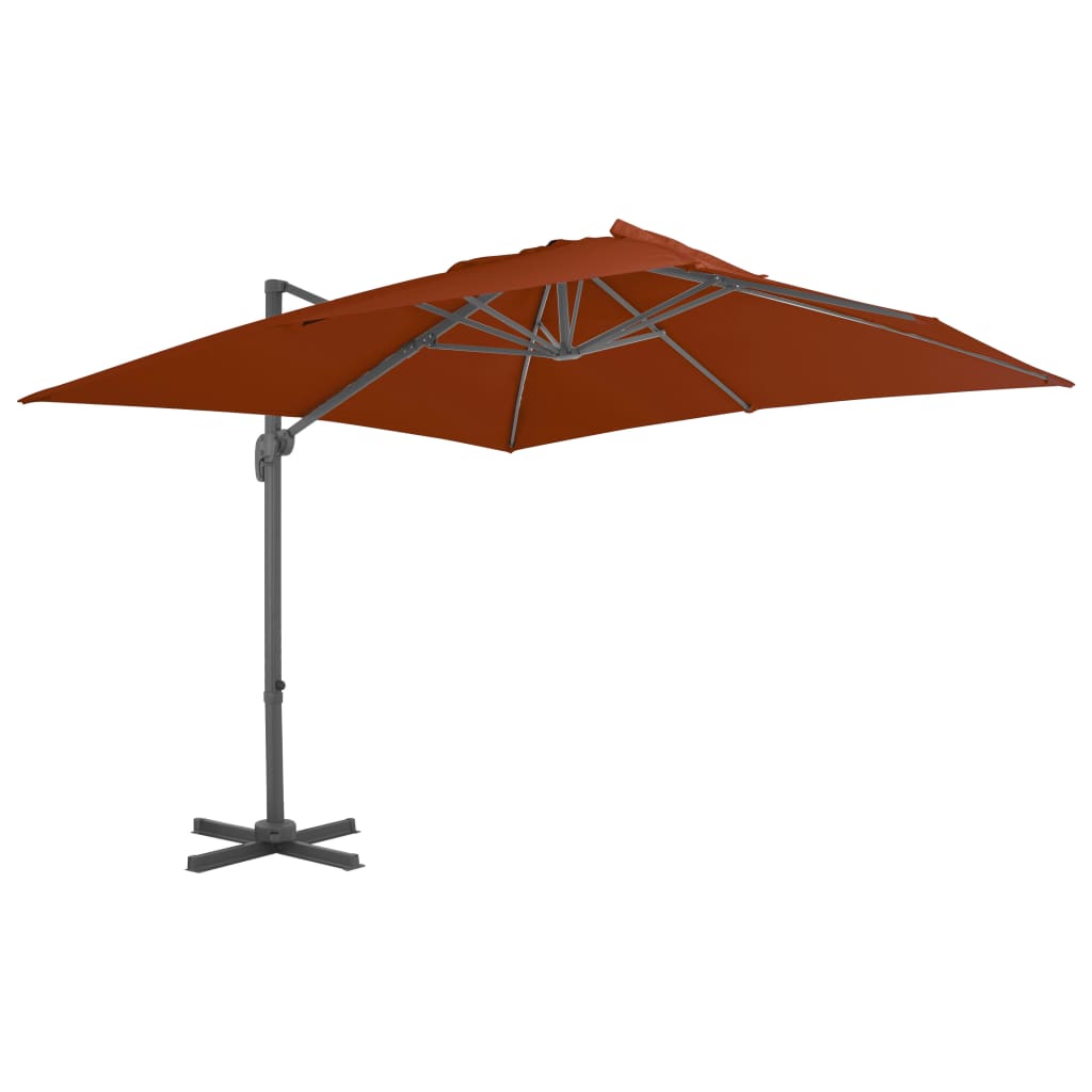 vidaXL Ampelschirm mit Aluminium-Mast 300 cm Terrakotta
