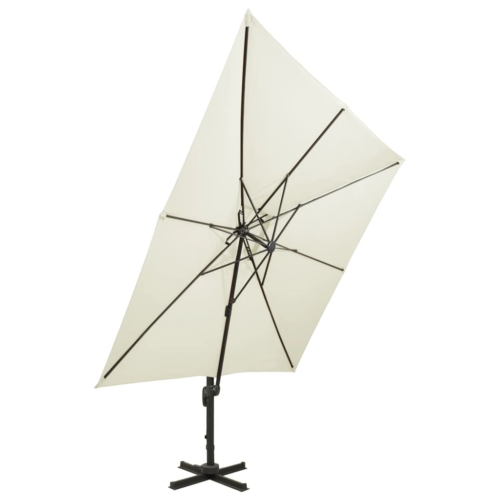 vidaXL Ampelschirm mit Doppeldach 300 x 300 cm Sand