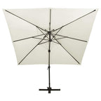 vidaXL Ampelschirm mit Doppeldach 300 x 300 cm Sand
