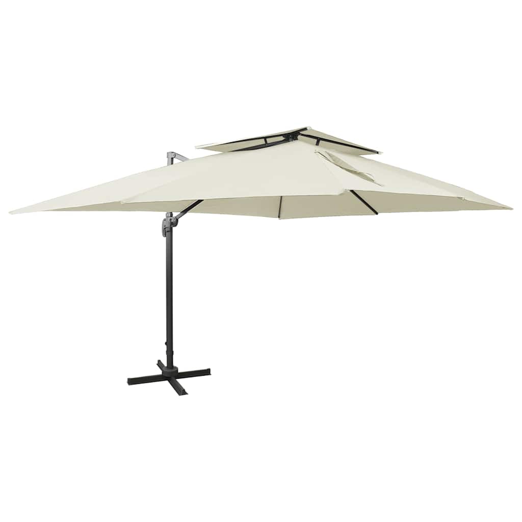 vidaXL Ampelschirm mit Doppeldach 300 x 300 cm Sand
