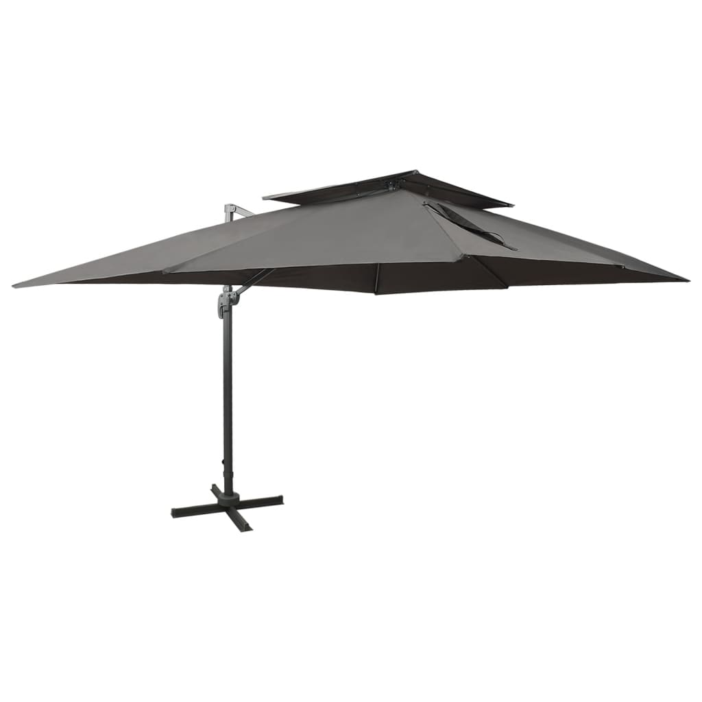 vidaXL Ampelschirm mit Doppeldach Anthrazit 400 x 300 cm
