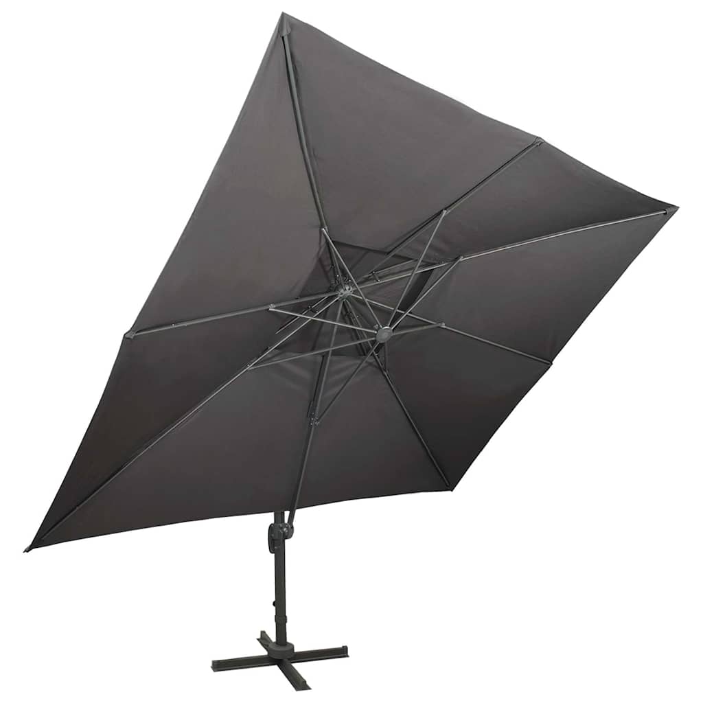 vidaXL Ampelschirm mit Doppeldach Anthrazit 400 x 300 cm