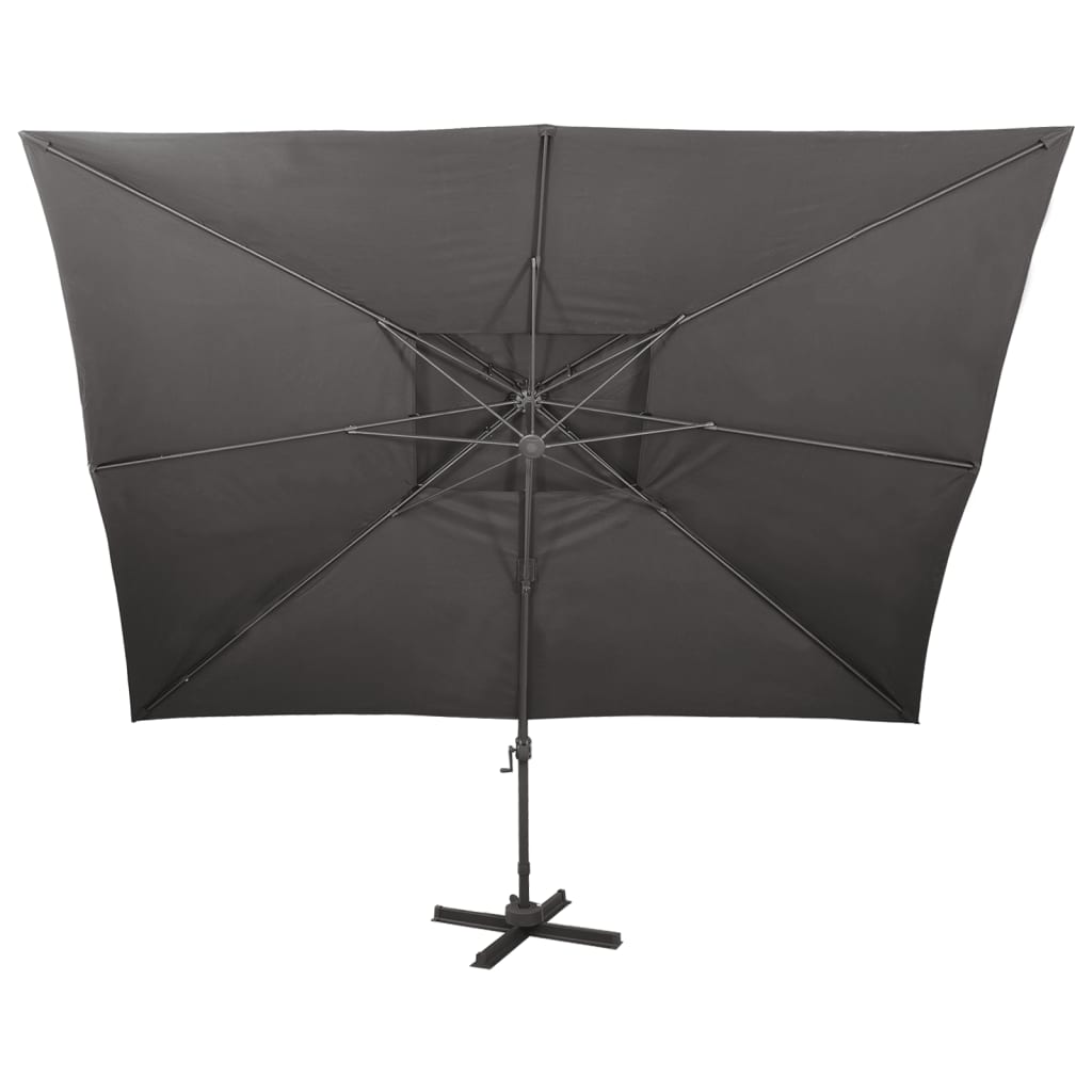 vidaXL Ampelschirm mit Doppeldach Anthrazit 400 x 300 cm