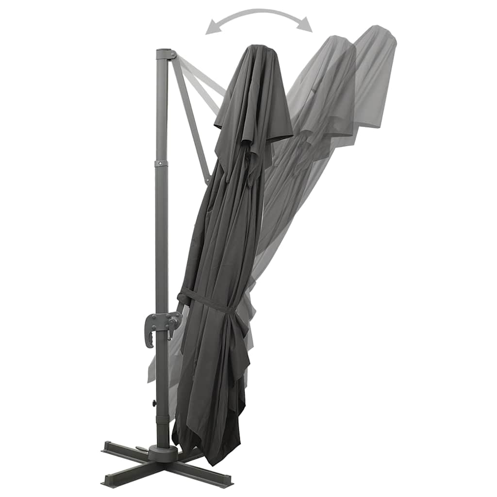 vidaXL Ampelschirm mit Doppeldach Anthrazit 400 x 300 cm