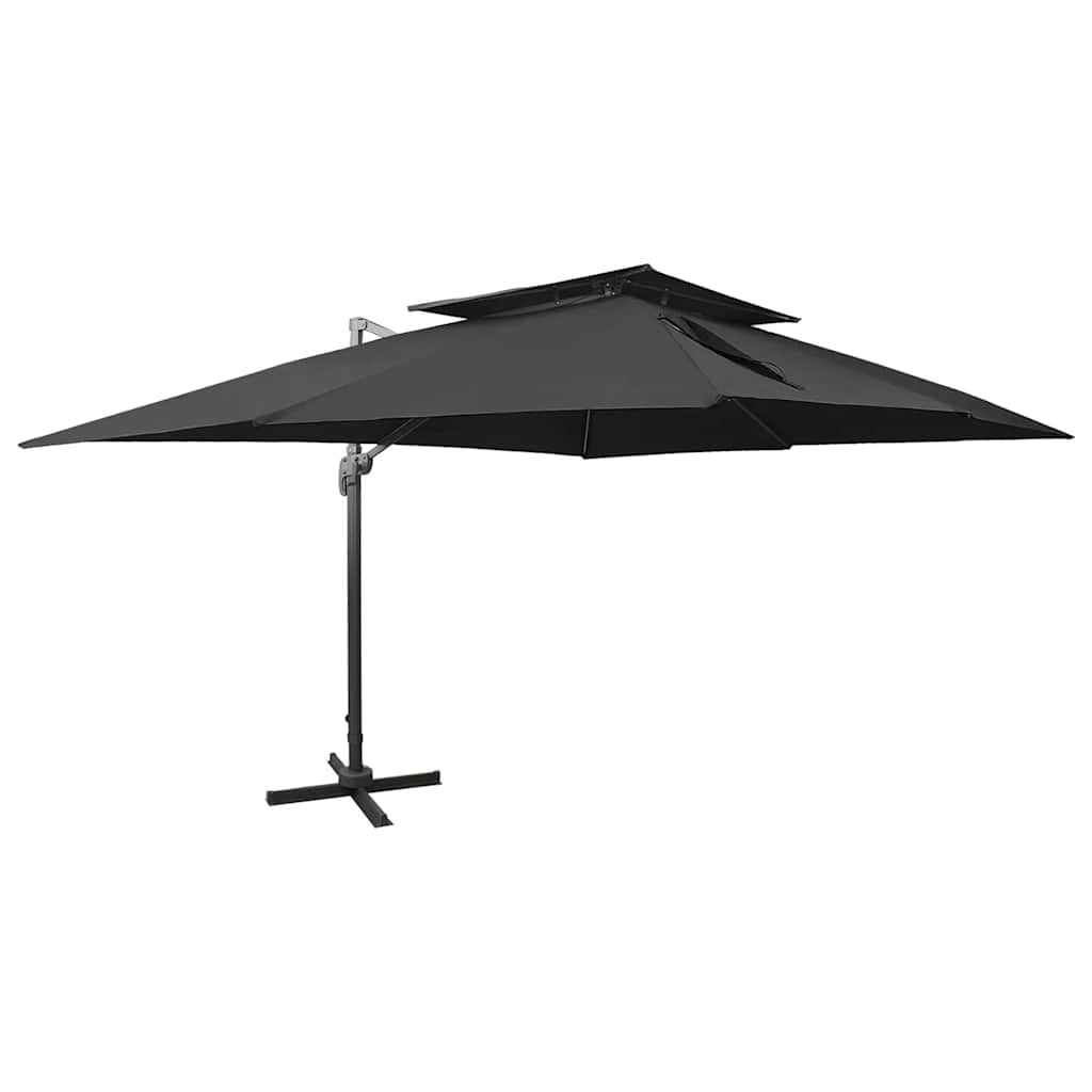 vidaXL Ampelschirm mit Doppeldach Anthrazit 400 x 300 cm