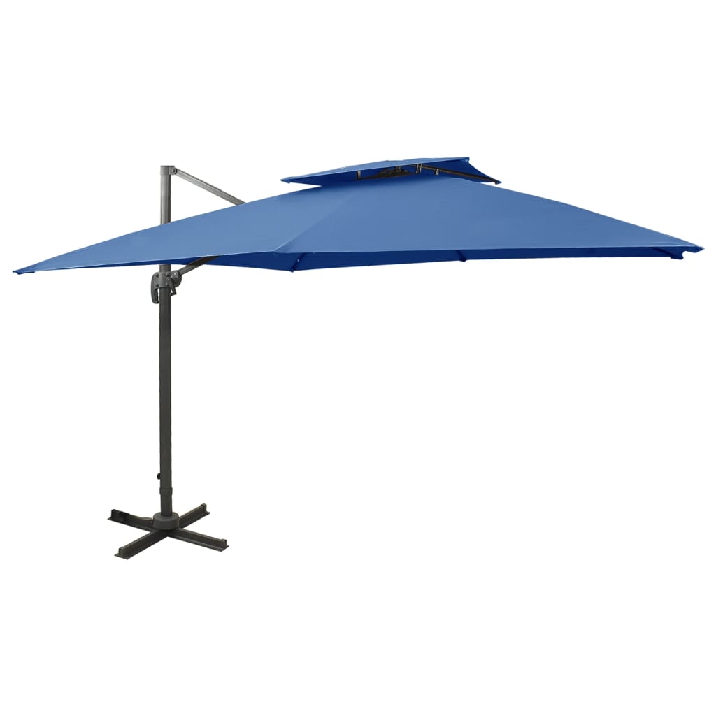 vidaXL Ampelschirm mit Lüftung 250x250 cm Azurblau