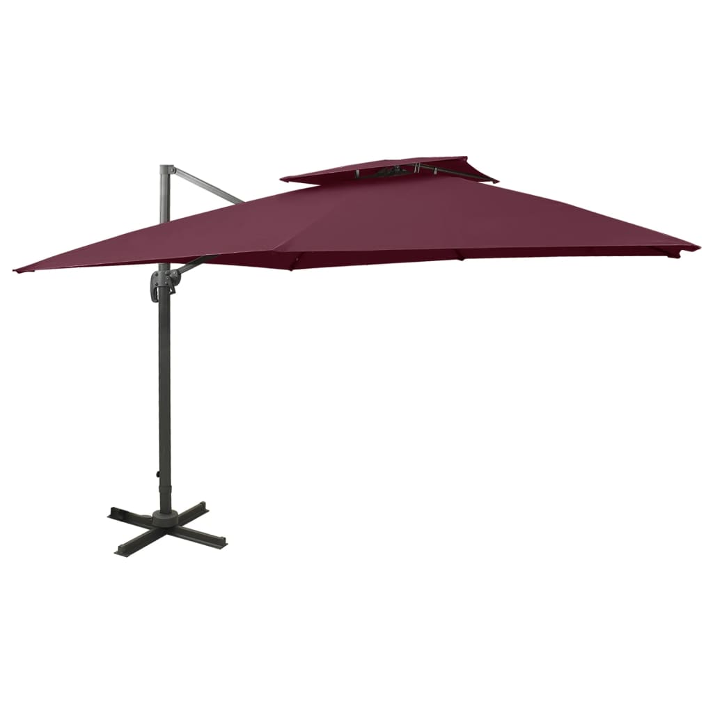 vidaXL Ampelschirm mit Lüftung 250x250 cm Bordeauxrot