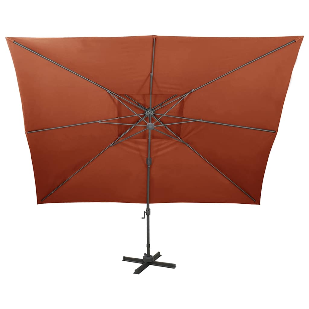 vidaXL Ampelschirm mit Doppeldach Terrakotta 400 x 300 cm