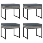 vidaXL 9-tlg. Garten-Essgruppe mit Kissen Poly Rattan Grau