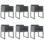 vidaXL 11-tlg. Garten-Essgruppe mit Kissen Poly Rattan Grau