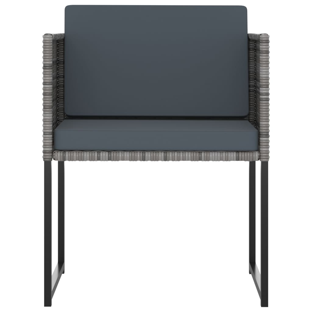 vidaXL 11-tlg. Garten-Essgruppe mit Kissen Poly Rattan Grau
