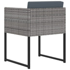 vidaXL 11-tlg. Garten-Essgruppe mit Kissen Poly Rattan Grau