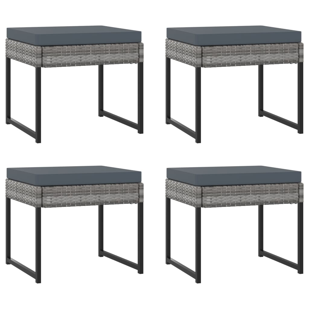 vidaXL 11-tlg. Garten-Essgruppe mit Kissen Poly Rattan Grau