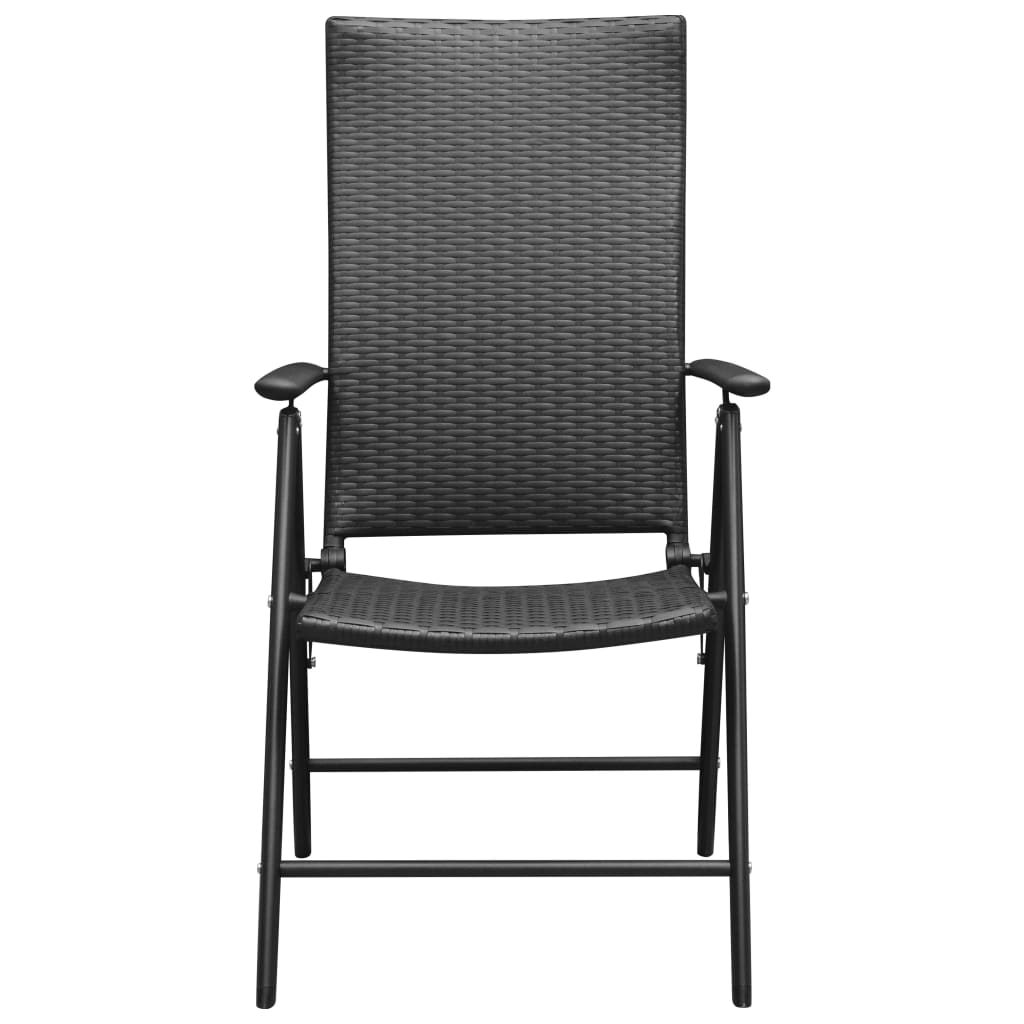vidaXL Gartenstühle 4 Stk. Poly Rattan Schwarz
