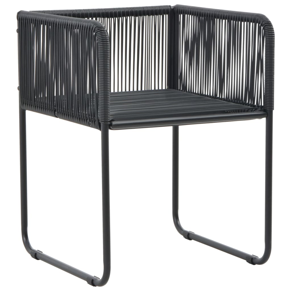vidaXL Gartenstühle 6 Stk. mit Kissen Poly Rattan Schwarz