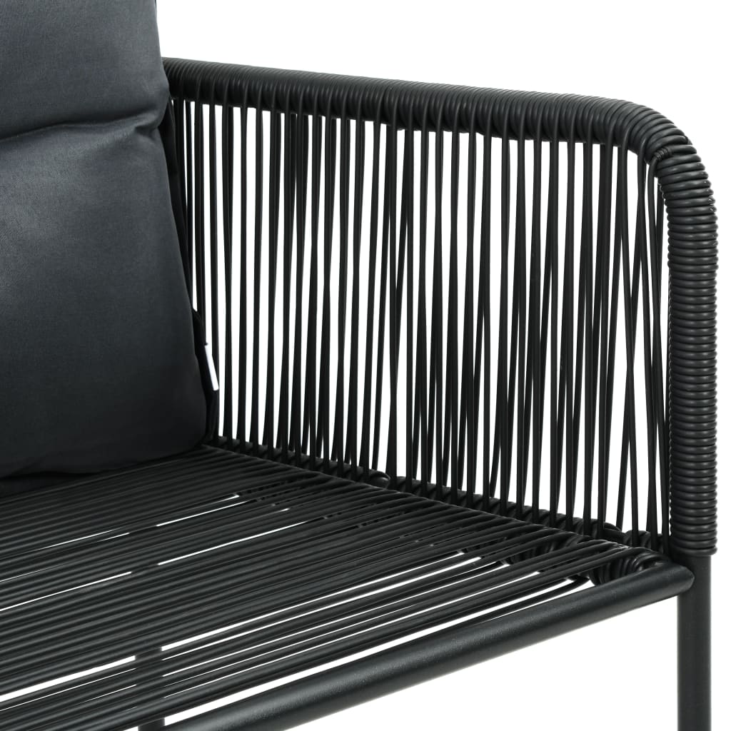 vidaXL Gartenstühle 6 Stk. mit Kissen Poly Rattan Schwarz